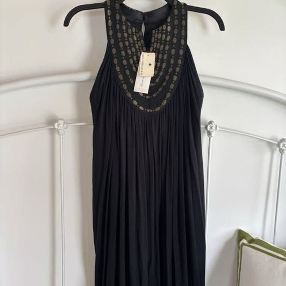 NWT Saks Fifth Avenue Homecoming dress Y2K Egyptian little black gold $1000 LG